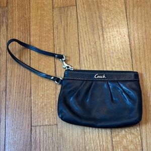 Coach Black Leather Wristlet